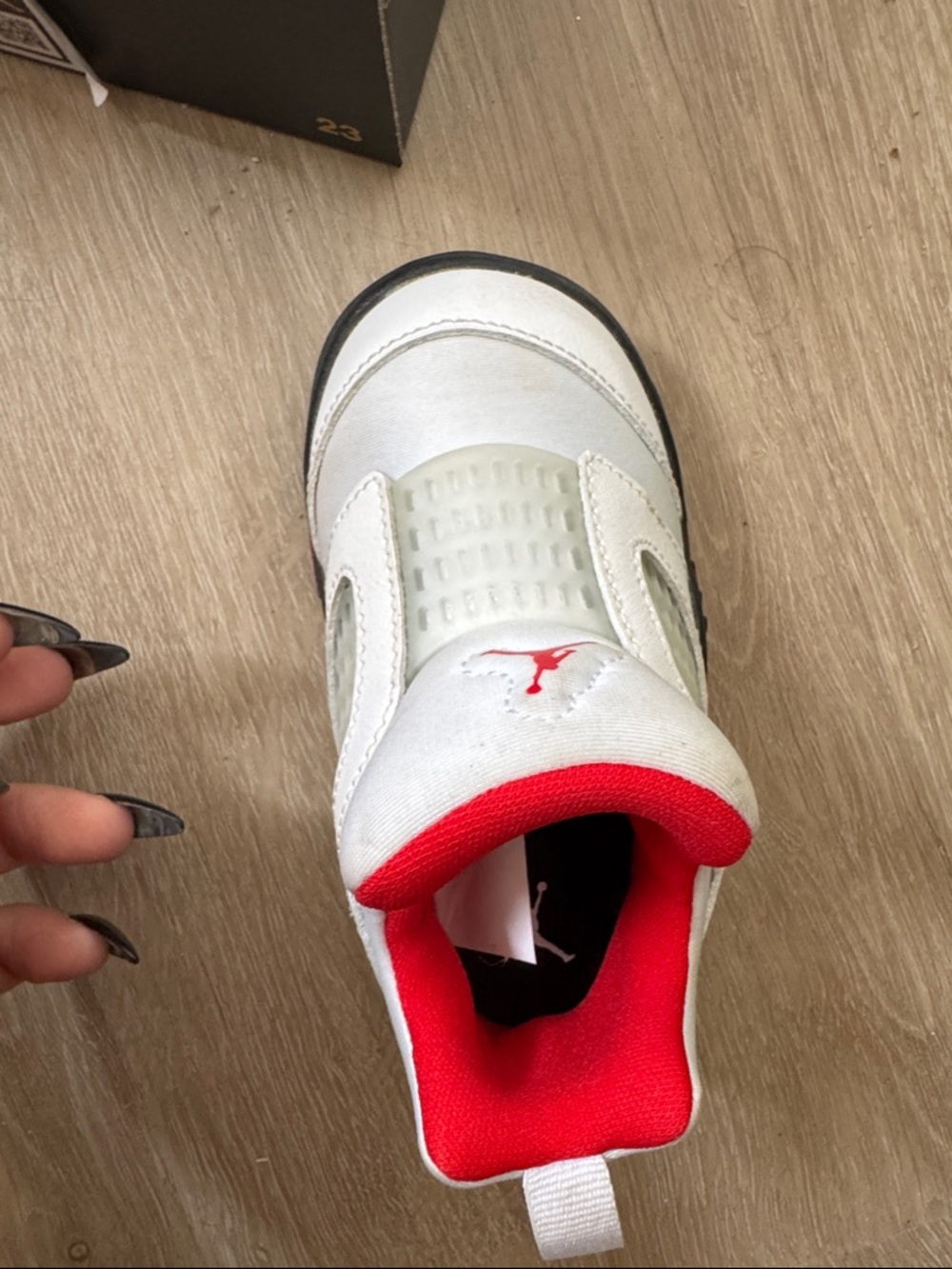 Jordan Kids White and Red Slip-On Sneaker